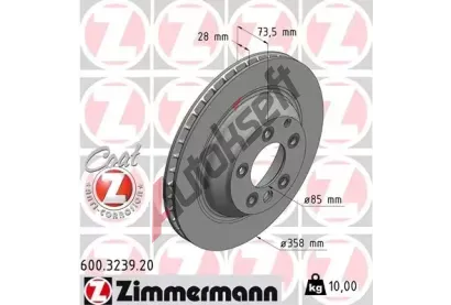 ZIMMERMANN Brzdov kotou COAT Z - 358 mm ZIM 600.3239.20, 600.3239.20