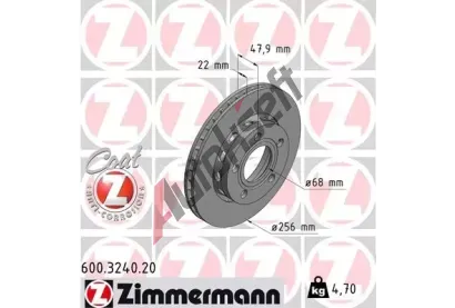 ZIMMERMANN Brzdov kotou COAT Z - 256 mm ZIM 600.3240.20, 600.3240.20