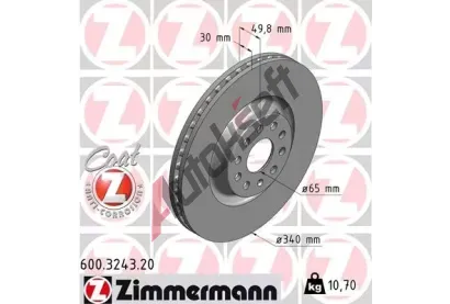 ZIMMERMANN Brzdov kotou COAT Z - 340 mm ZIM 600.3243.20, 600.3243.20