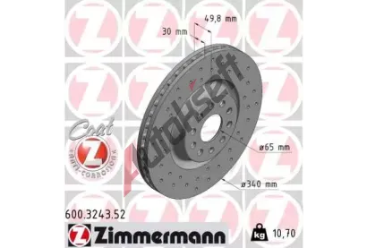 ZIMMERMANN Brzdov kotou ZIM 600.3243.52, 600.3243.52