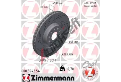 ZIMMERMANN Brzdov kotou BLACK Z 340 mm ZIM 600.3243.54, 600.3243.54