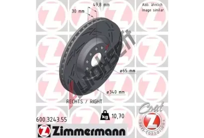 ZIMMERMANN Brzdov kotou BLACK Z 340 mm ZIM 600.3243.55, 600.3243.55