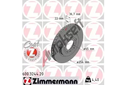 ZIMMERMANN Brzdov kotou COAT Z - 254 mm ZIM 600.3244.20, 600.3244.20