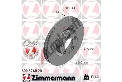 ZIMMERMANN Brzdov kotou COAT Z - 360 mm ZIM 600.3248.20, 600.3248.20