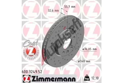 ZIMMERMANN Brzdov kotou SPORT COAT Z - 340 mm ZIM 600.3249.52, 600.3249.52