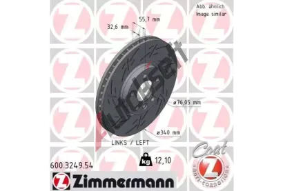 ZIMMERMANN Brzdov kotou BLACK Z 340 mm ZIM 600.3249.54, 600.3249.54