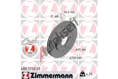 ZIMMERMANN Brzdov kotou COAT Z - 256 mm ZIM 600.3250.20, 600.3250.20