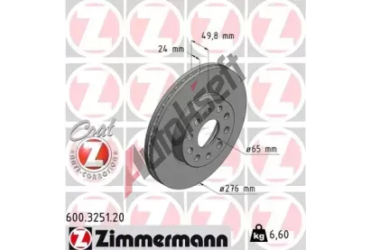 ZIMMERMANN Brzdov kotou COAT Z - 276 mm ZIM 600.3251.20, 600.3251.20