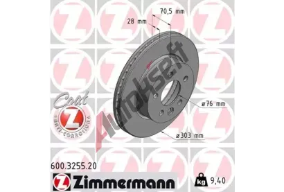ZIMMERMANN Brzdov kotou COAT Z - 303 mm ZIM 600.3255.20, 600.3255.20