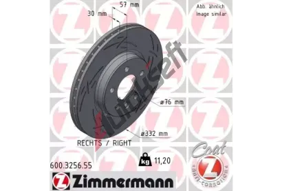 ZIMMERMANN Brzdov kotou BLACK Z 332 mm ZIM 600.3256.55, 600.3256.55