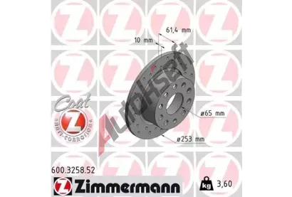ZIMMERMANN Brzdov kotou SPORT COAT Z - 253 mm ZIM 600.3258.52, 600.3258.52