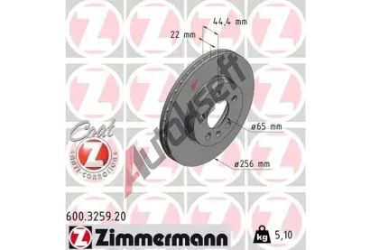 ZIMMERMANN Brzdov kotou COAT Z - 256 mm ZIM 600.3259.20, 600.3259.20