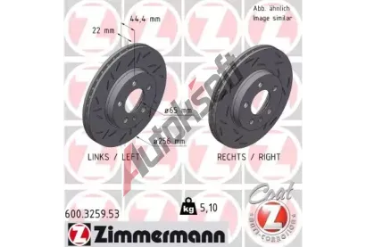 ZIMMERMANN Brzdov kotou BLACK Z - 256 mm ZIM 600.3259.53, 600.3259.53