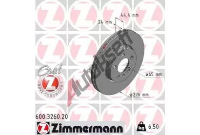 ZIMMERMANN Brzdov kotou COAT Z - 276 mm ZIM 600.3260.20, 600.3260.20