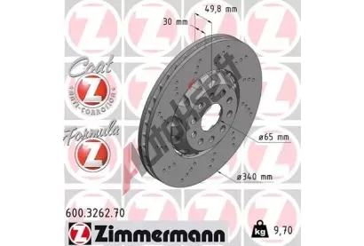 ZIMMERMANN Brzdov kotou FORMULA Z COAT Z - 340 mm ZIM 600.3262.70, 600.3262.70
