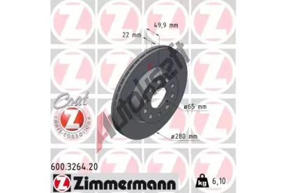 ZIMMERMANN Brzdov kotou COAT Z - 280 mm ZIM 600.3264.20, 600.3264.20