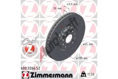 ZIMMERMANN Brzdov kotou SPORT Z - 335 mm ZIM 600.3266.52, 600.3266.52