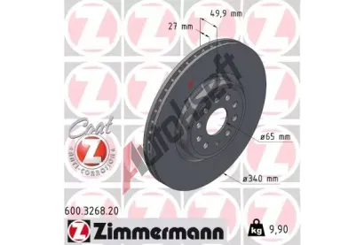 ZIMMERMANN Brzdový kotouč COAT Z - 340 mm ZIM 600.3268.20, 600.3268.20 ZIMMERMANN Brzdový kotouč COAT Z - 340 mm ZIM 600.3268.20, 600.3268.20