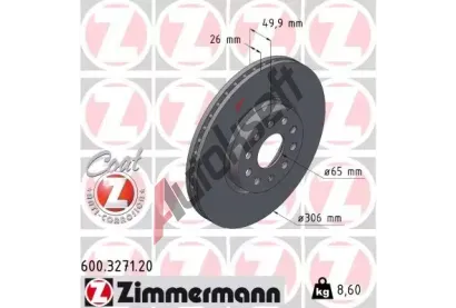 ZIMMERMANN Brzdový kotouč COAT Z - 306 mm ZIM 600.3271.20, 600.3271.20  ZIMMERMANN Brzdový kotouč COAT Z - 306 mm ZIM 600.3271.20, 600.3271.20