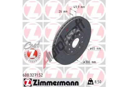 ZIMMERMANN Brzdov kotou SPORT Z - 306 mm ZIM 600.3271.52, 600.3271.52