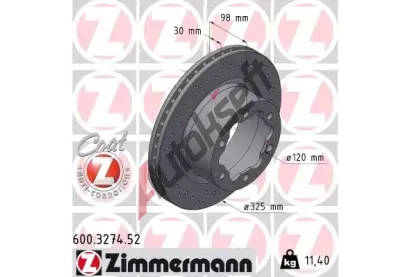 ZIMMERMANN Brzdový kotouč SPORT Z - 325 mm ZIM 600.3274.52, 600.3274.52  ZIMMERMANN Brzdový kotouč SPORT Z - 325 mm ZIM 600.3274.52, 600.3274.52