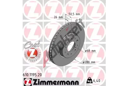 ZIMMERMANN Brzdov kotou COAT Z - 280 mm ZIM 610.1195.20, 610.1195.20