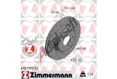 ZIMMERMANN Brzdov kotou drkovan SPORT COAT Z - 302 mm ZIM 610.1199.52, 610.1199.52