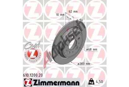 ZIMMERMANN Brzdov kotou COAT Z - 283 mm ZIM 610.1200.20, 610.1200.20