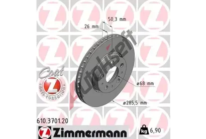 ZIMMERMANN Brzdov kotou COAT Z - 286 mm ZIM 610.3701.20, 610.3701.20