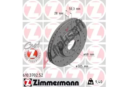 ZIMMERMANN Brzdov kotou drkovan SPORT COAT Z - 305 mm ZIM 610.3702.52, 610.3702.52
