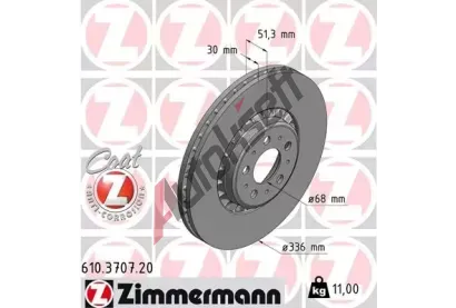 ZIMMERMANN Brzdov kotou COAT Z - 336 mm ZIM 610.3707.20, 610.3707.20