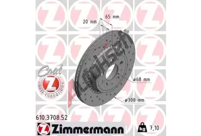 ZIMMERMANN Brzdov kotou drkovan SPORT COAT Z - 308 mm ZIM 610.3708.52, 610.3708.52