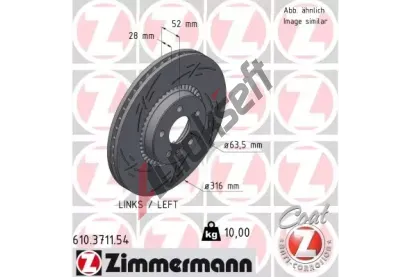 ZIMMERMANN Brzdov kotou BLACK Z 316 mm ZIM 610.3711.54, 610.3711.54