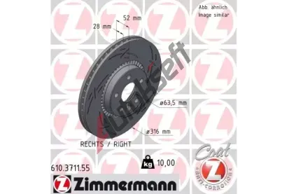 ZIMMERMANN Brzdov kotou BLACK Z 316 mm ZIM 610.3711.55, 610.3711.55