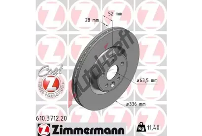 ZIMMERMANN Brzdov kotou COAT Z - 336 mm ZIM 610.3712.20, 610.3712.20