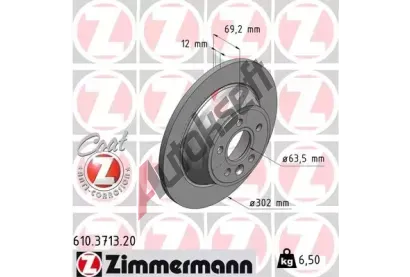 ZIMMERMANN Brzdov kotou COAT Z - 302 mm ZIM 610.3713.20, 610.3713.20