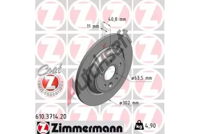 ZIMMERMANN Brzdov kotou COAT Z - 302 mm ZIM 610.3714.20, 610.3714.20