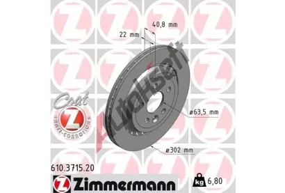 ZIMMERMANN Brzdov kotou COAT Z - 302 mm ZIM 610.3715.20, 610.3715.20