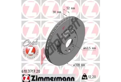 ZIMMERMANN Brzdov kotou COAT Z - 328 mm ZIM 610.3717.20, 610.3717.20