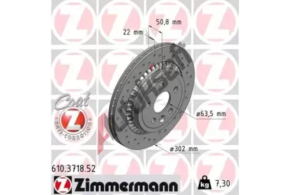 ZIMMERMANN Brzdov kotou drkovan SPORT COAT Z - 302 mm ZIM 610.3718.52, 610.3718.52