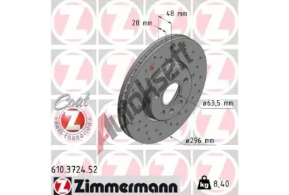 ZIMMERMANN Brzdov kotou SPORT COAT Z - 296 mm ZIM 610.3724.52, 610.3724.52