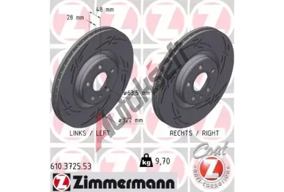 ZIMMERMANN Brzdov kotou BLACK Z - 322 mm ZIM 610.3725.53, 610.3725.53