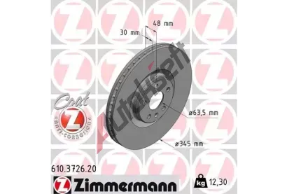 ZIMMERMANN Brzdov kotou COAT Z - 345 mm ZIM 610.3726.20, 610.3726.20
