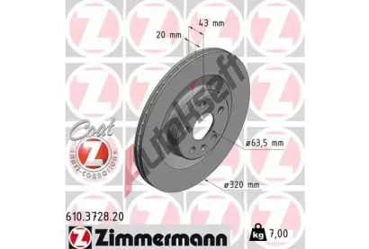 ZIMMERMANN Brzdov kotou COAT Z - 320 mm ZIM 610.3728.20, 610.3728.20