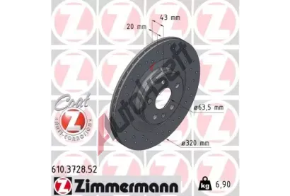 ZIMMERMANN Brzdov kotou SPORT COAT Z - 320 mm ZIM 610.3728.52, 610.3728.52