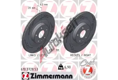 ZIMMERMANN Brzdov kotou BLACK Z - 320 mm ZIM 610.3728.53, 610.3728.53