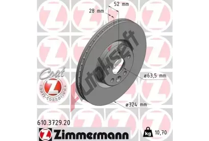 ZIMMERMANN Brzdov kotou COAT Z - 324 mm ZIM 610.3729.20, 610.3729.20