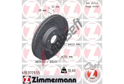 ZIMMERMANN Brzdov kotou BLACK Z 324 mm ZIM 610.3729.55, 610.3729.55
