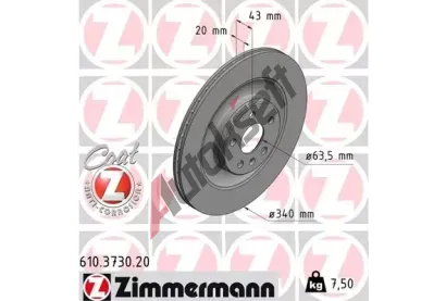 ZIMMERMANN Brzdov kotou COAT Z - 340 mm ZIM 610.3730.20, 610.3730.20