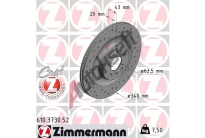 ZIMMERMANN Brzdov kotou SPORT COAT Z - 340 mm ZIM 610.3730.52, 610.3730.52
